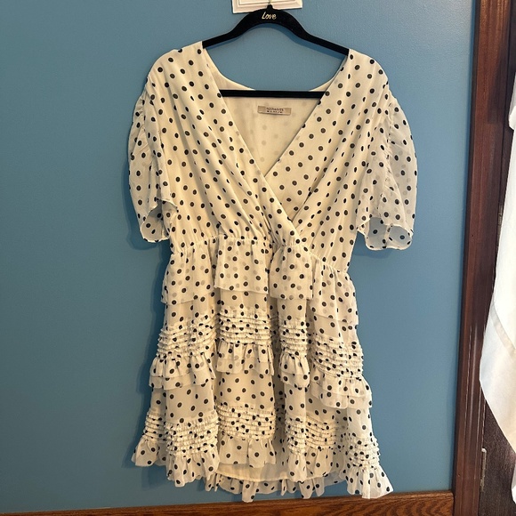 ALL SAINTS - Ilia Polka Dot Ruffle Mini Dress - Picture 2 of 4
